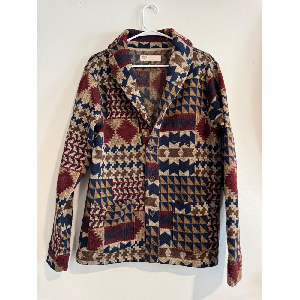 Levi's Southwestern Shawl Collar Cardigan Jacket Mens M Geometric